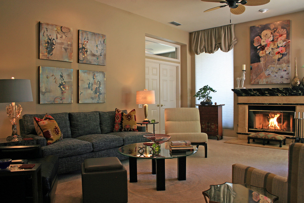 Window Treatments for Double Windows Family Room Contemporary with Accent Tables Art Chairs