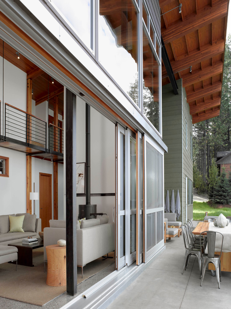 Window Treatments for Sliding Patio Doors Exterior Contemporary with Angled Roof Concrete Pavers