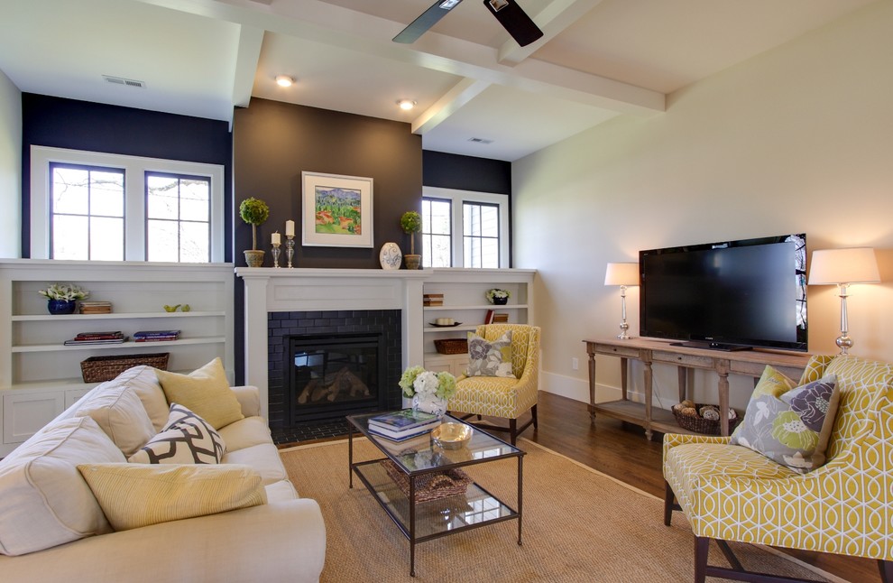 Window Treatments Raleigh Nc Family Room Traditional with Black Accent Wall Black