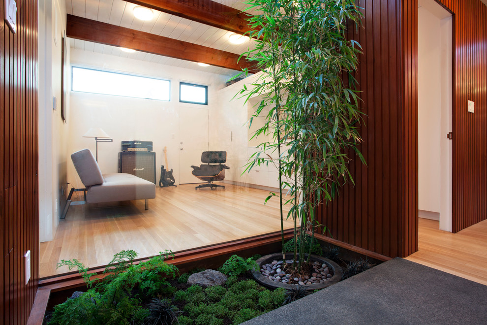 Window Well Ideas Living Room Midcentury with Bedroom Eichler Front Addition
