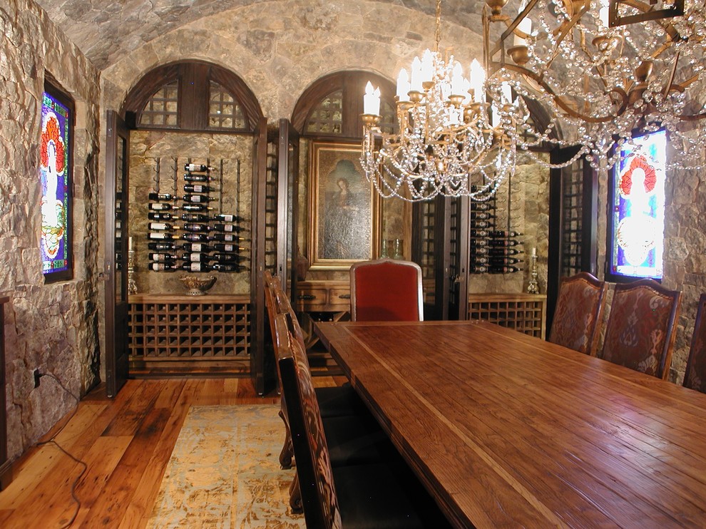 Wine Cellar Decor Wine Cellar Traditional with Arched Window Crystal Chandelier