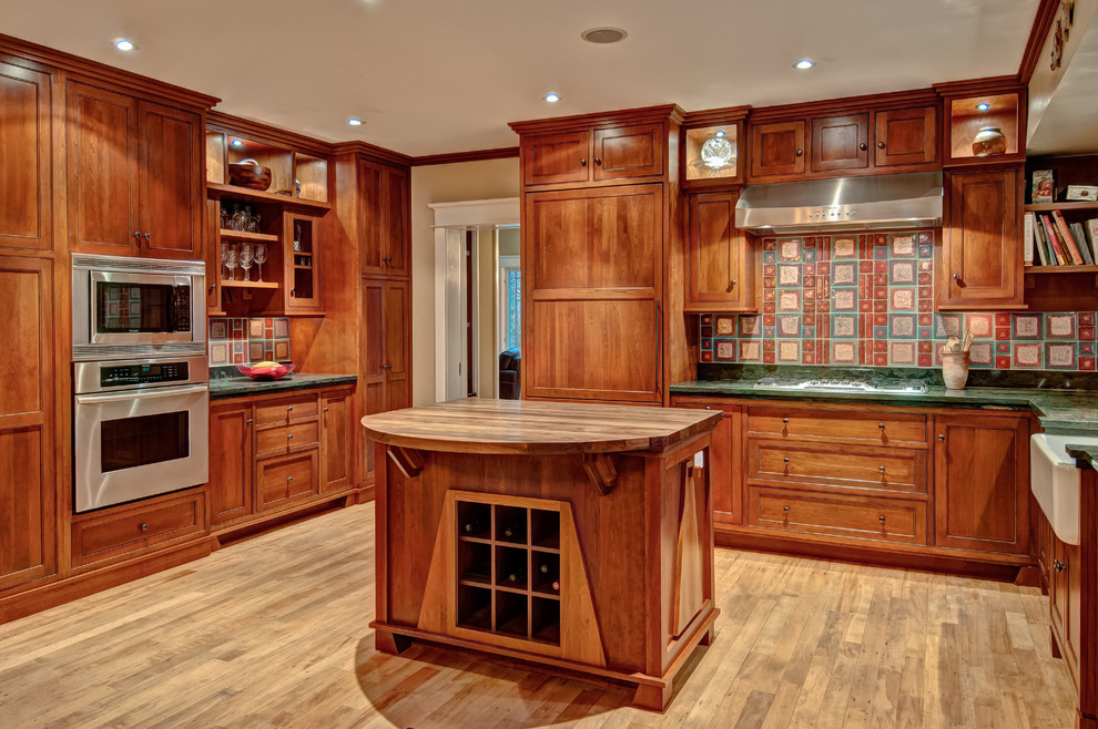 Wine Glass Shelf Kitchen Traditional with Beige Wall Built in Oven