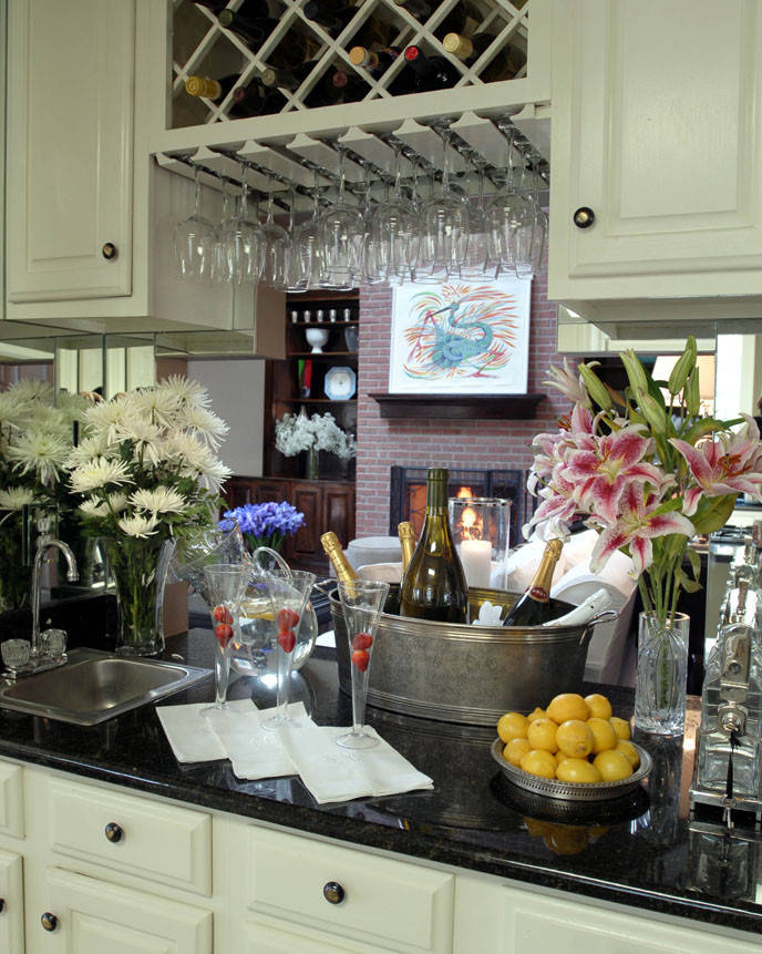 Wine Glass Storage Kitchen Traditional with None 