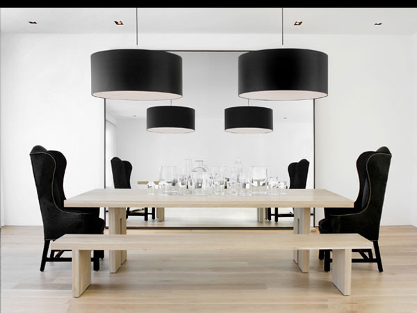 Wing Back Chairs Dining Room Modern with Arm Chair Bench Black