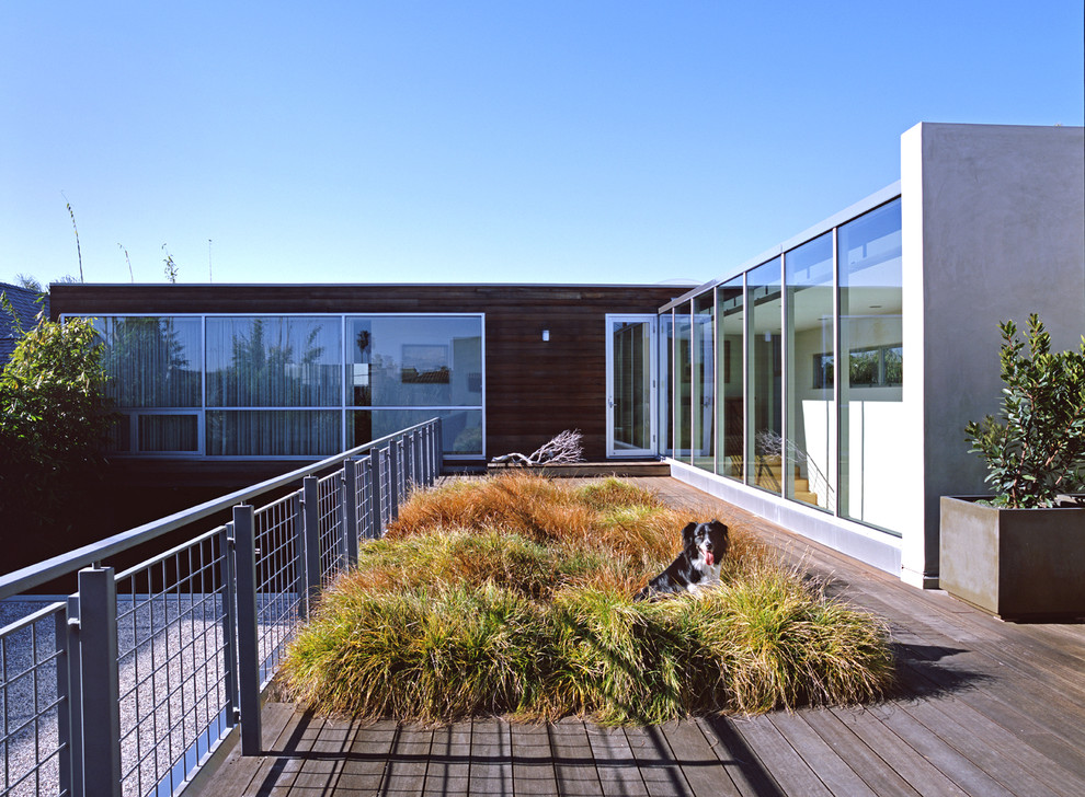 Wire Mesh Deck Railing Deck Modern with Container Plants Deck Flat