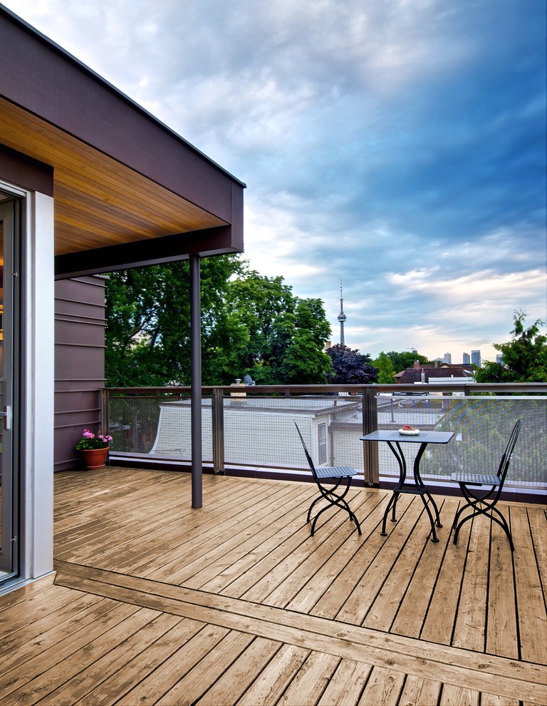 Wire Mesh Deck Railing Patio Modern with Cn Tower Covered Deck