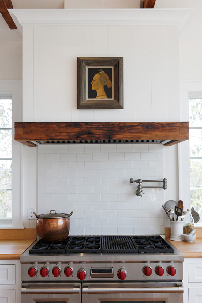 Wolf 48 Gas Range Kitchen Farmhouse with Artwork Copper Pot Painting