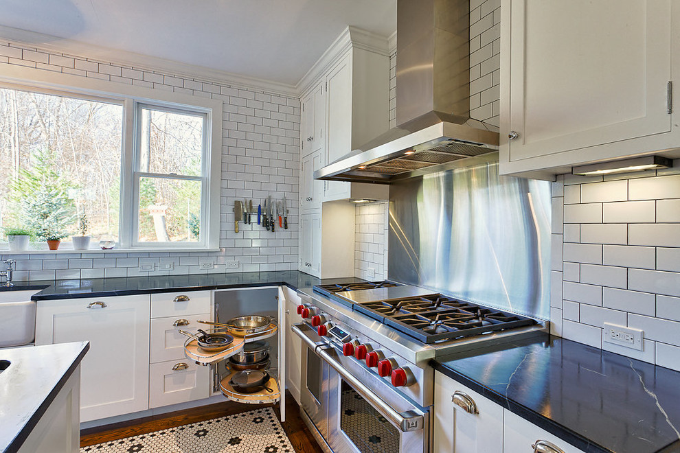 Wolf Range Hood Kitchen Craftsman with Crown Molding Gas Range