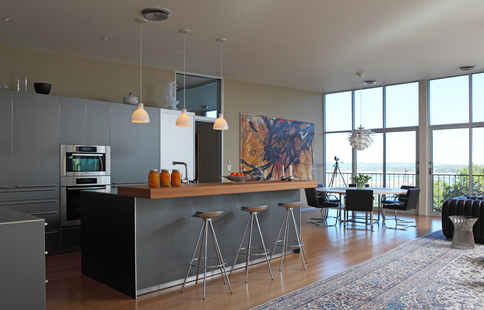 Wood Bar Tops Kitchen Contemporary with Area Rug Breakfast Bar