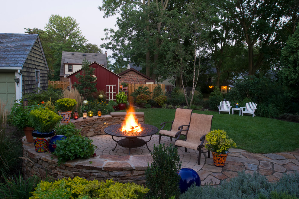 Wood Burning Fire Pit Patio Traditional with Adirondack Chair Backyard Fire