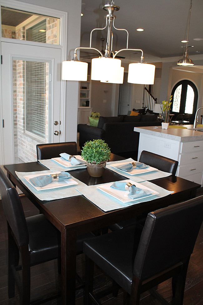 Wood Burning Fireplace with Gas Starter Dining Room Modern with None 