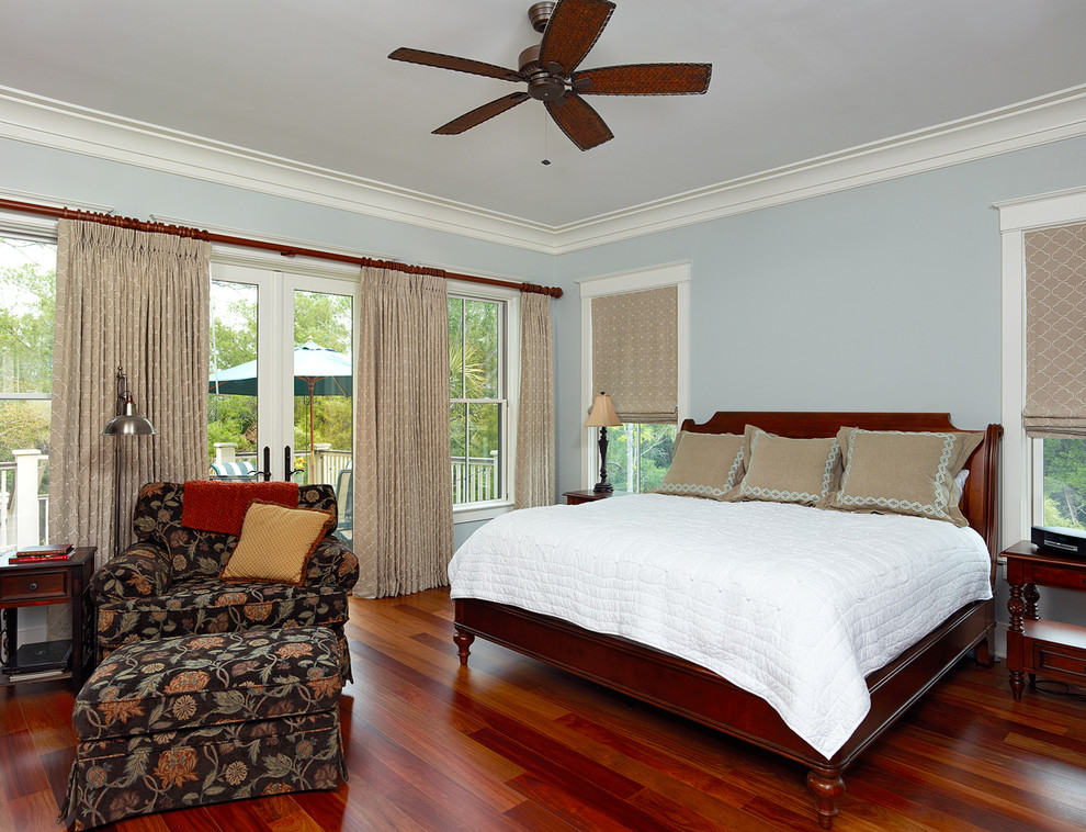 Wood Curtain Rods Bedroom Traditional with Ceiling Fan Custom Made