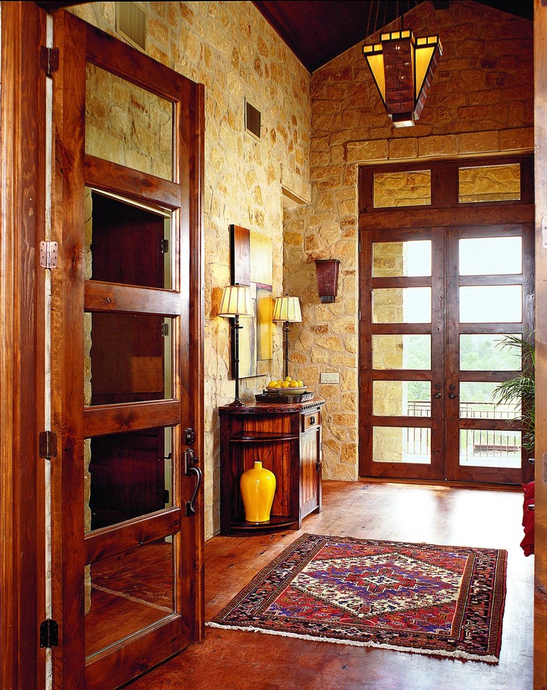 Wood Entry Doors Entry Eclectic with Art Credenza Dark Stained