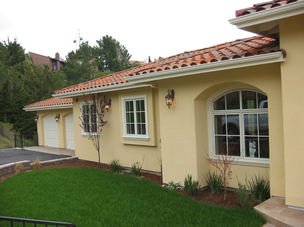 Wood Exterior Doors Exterior Mediterranean with Arch Windows Exterior Stucco