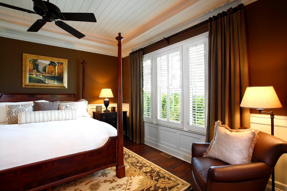 Wood Plank Ceiling Bedroom Traditional with Area Rug Bedroom Chair