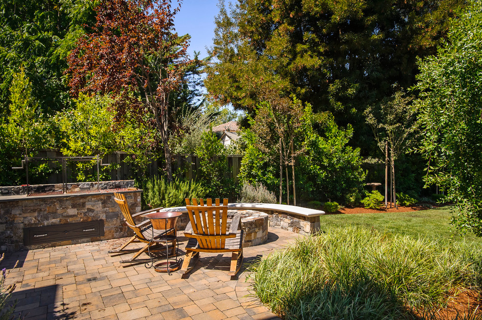 Wood Rocking Chair Patio Traditional with Brick Patio Built in Fire