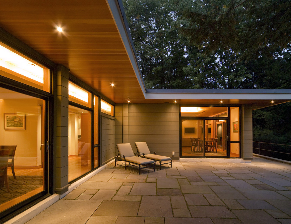 Wood Soffit Material Exterior Modern with Chaise Lounge Flat Roof