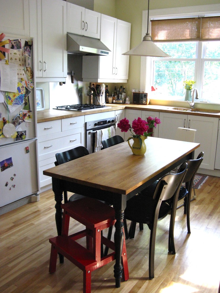 Wood Step Stool Kitchen Eclectic with Butcher Block Butcher Block