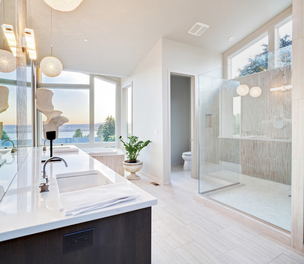 Wood Step Stool Spaces with Bathroom Classic Construction Modern