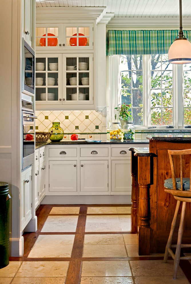Wood Tile Patterns Kitchen Traditional with Accent Ceiling Beadboard Ceiling