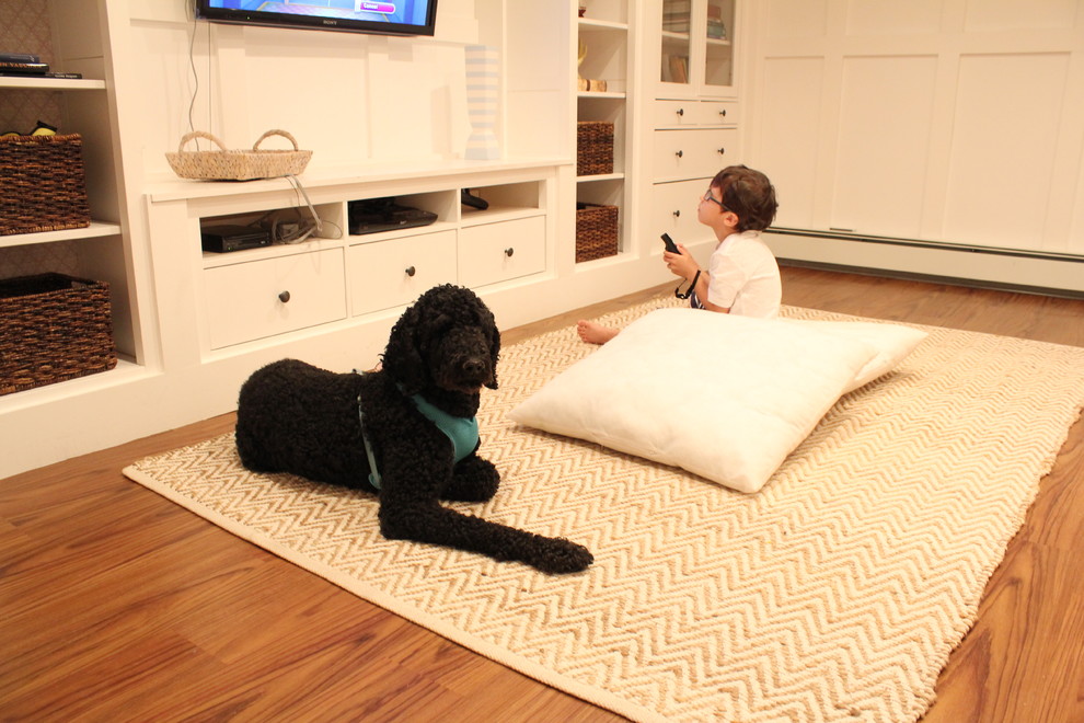 Wood Vinyl Flooring Basement Traditional with None 