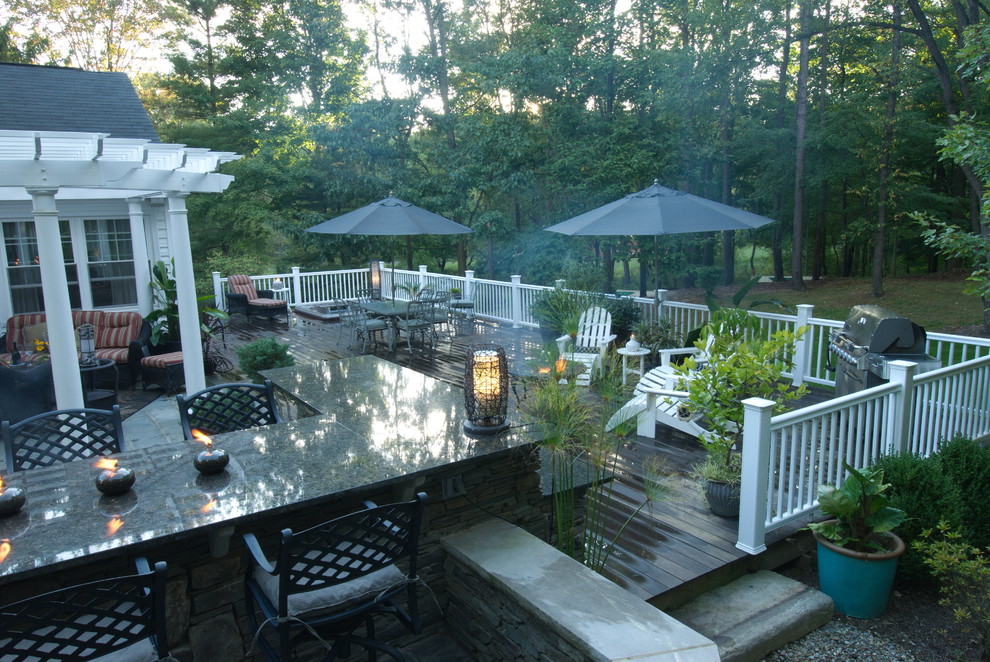 Wood vs Composite Deck Deck Traditional with Adirondack Chairs Backyard Deck