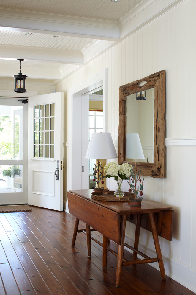 Wood Wall Panels Entry Traditional with Beadboard Ceiling Chair Rail