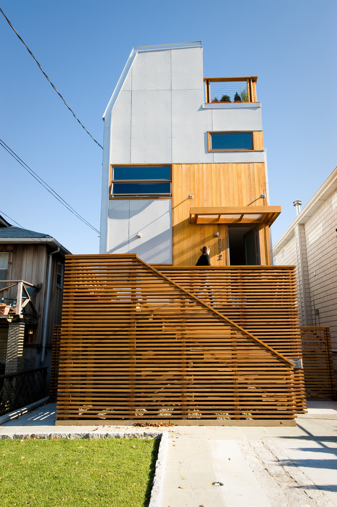 Wood Window Awnings Exterior Contemporary with Balcony Cable Railing Cedar