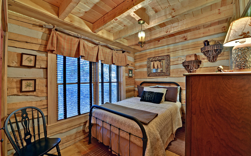 Wooden Curtain Rods Bedroom Traditional with Blue Ridge Cabins Envision