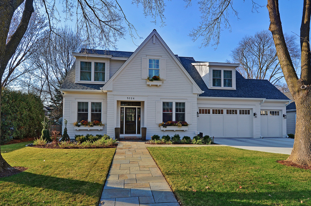 Wooden Front Doors Exterior Traditional with Cement Driveway Dormer Windows