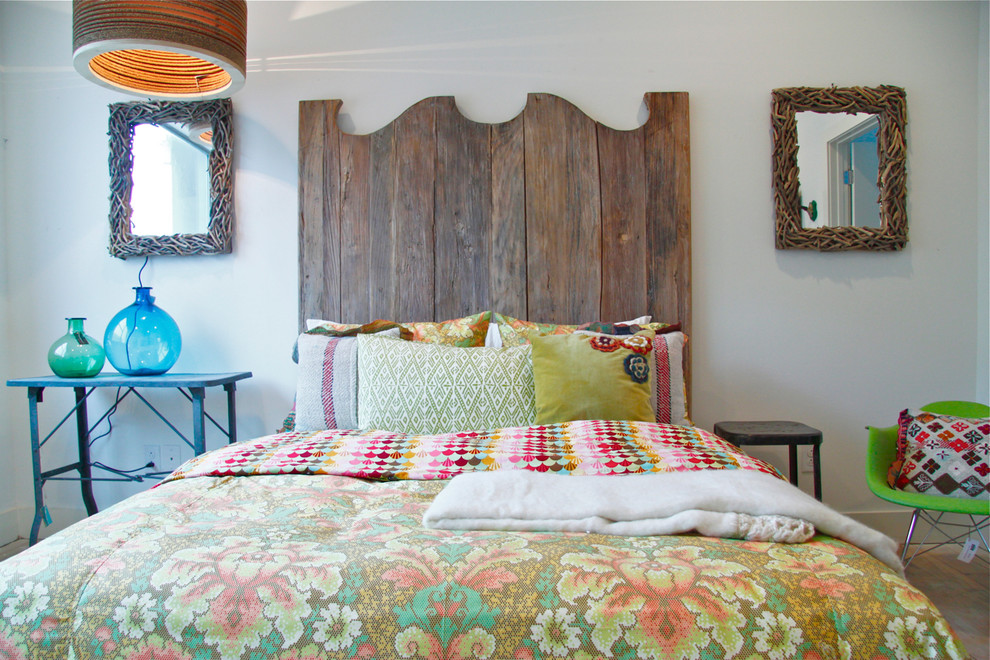 Wooden Headboard Designs Bedroom Eclectic with Blue Glass Vase Colored