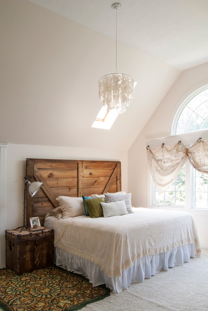 Wooden Headboard Designs Bedroom Eclectic with Arched Window Batten Headboard