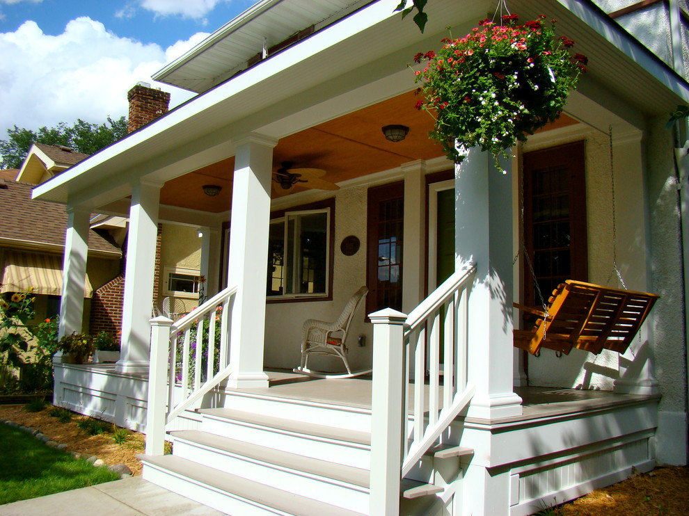 Wooden Porch Railings Porch Traditional with Azek Porch Banister Ceiling