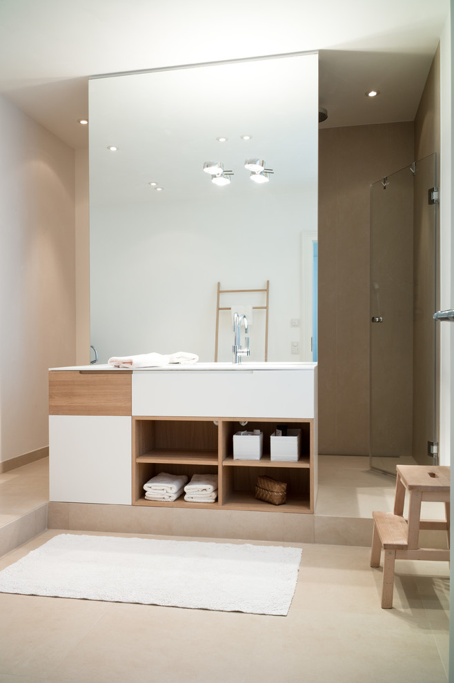 Wooden Step Stool Bathroom Contemporary with Bad Badewanne Begrnt Beige