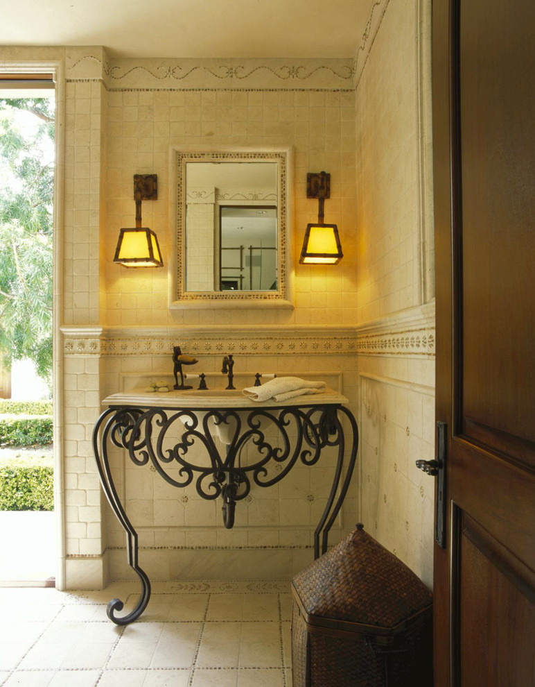 Wrought Iron Bathroom Vanity Powder Room Traditional with Anaheim Bathroom Classic Bathroom