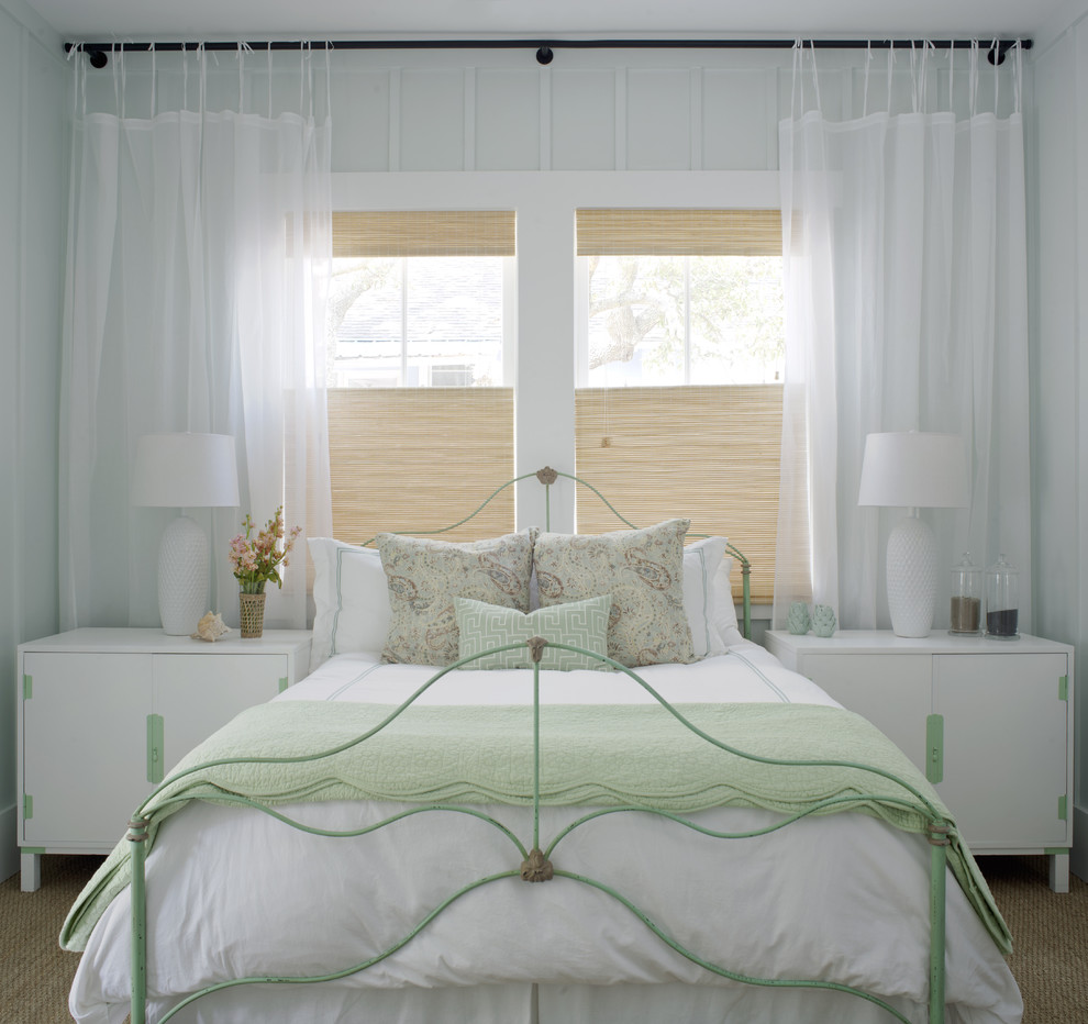 Wrought Iron Bed Bedroom Beach with Batten Strips Bedding Bedroom