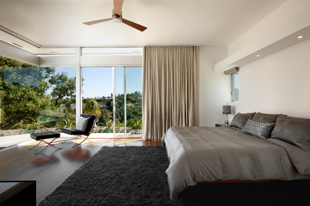 Wrought Iron Bed Bedroom Modern with Ceiling Fan Clerestory Windows