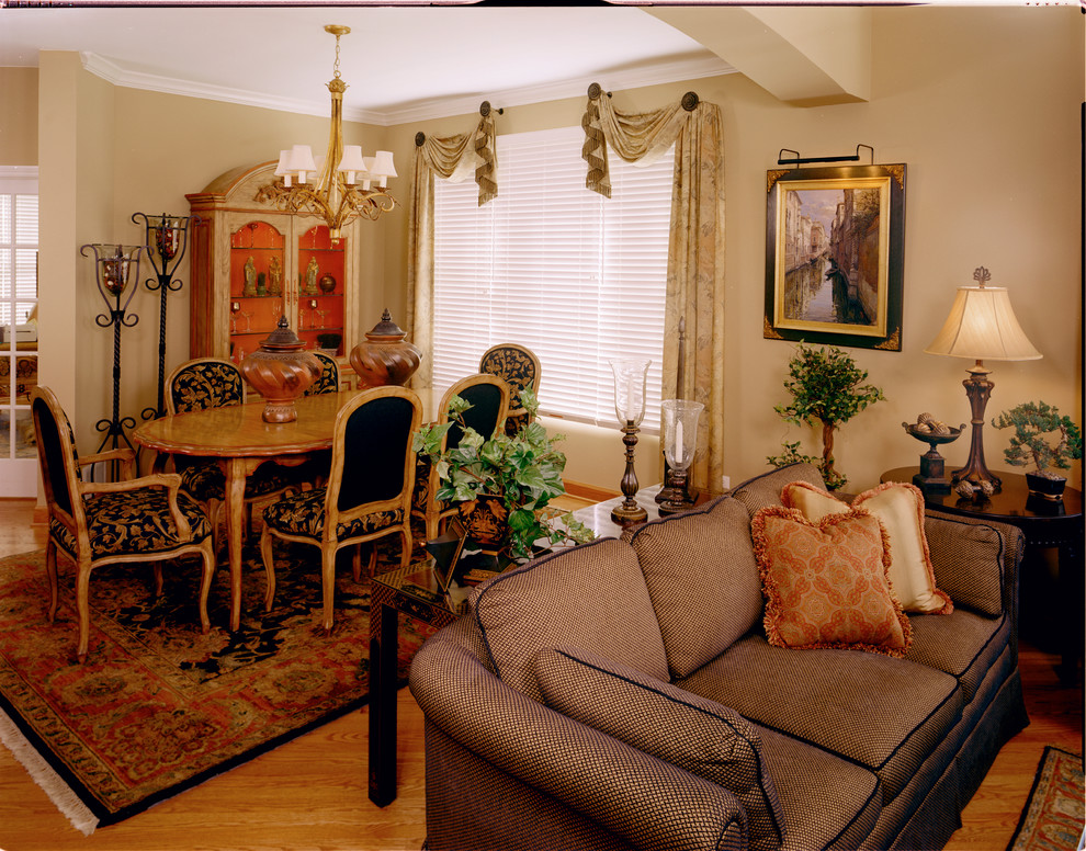Wrought Iron Candle Holders Dining Room Traditional with Baker Sofa Black Blinds