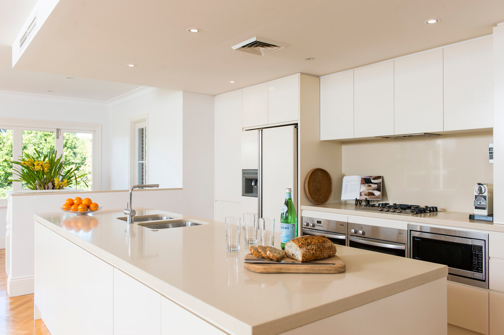 Wrought Iron Curtain Rods Kitchen Contemporary with Caesarstone Splashback Ceasarstone Benchtops