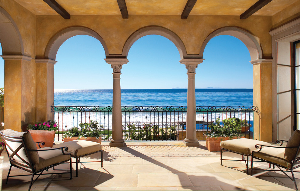Wrought Iron Fence Designs Patio Mediterranean with Arch Beam Column Covered