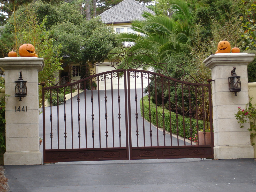 Wrought Iron Gate Designs Landscape Mediterranean with Driveway Entry Gate Hedge