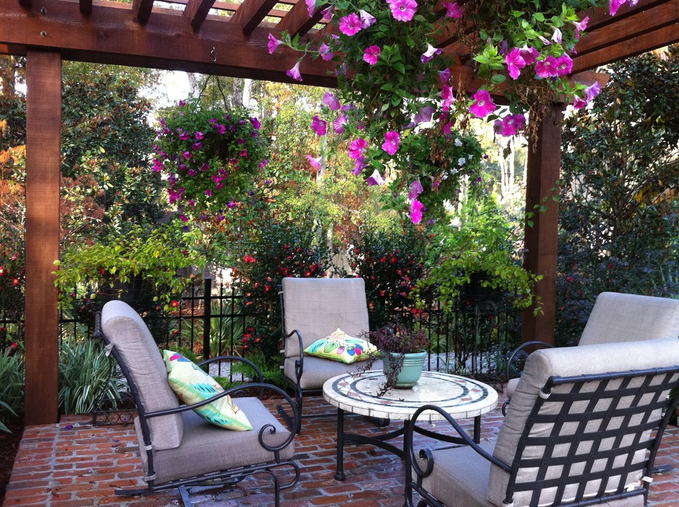 Wrought Iron Pergola Patio Traditional with None 