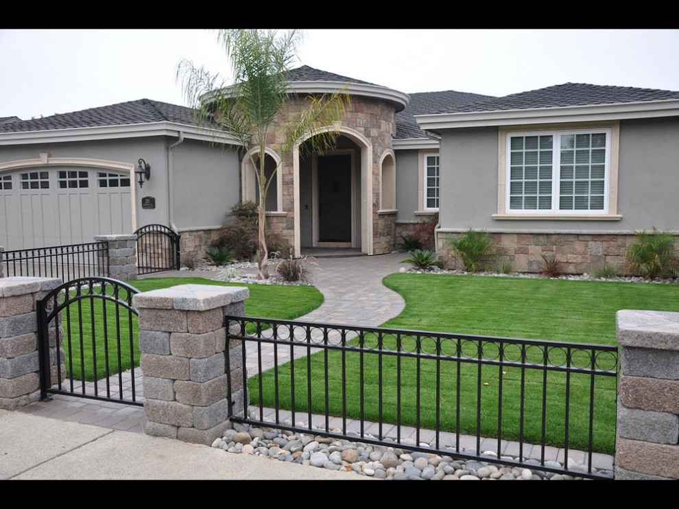 Wrought Iron Staircases Spaces with Basalite Belguard Brick Pavers