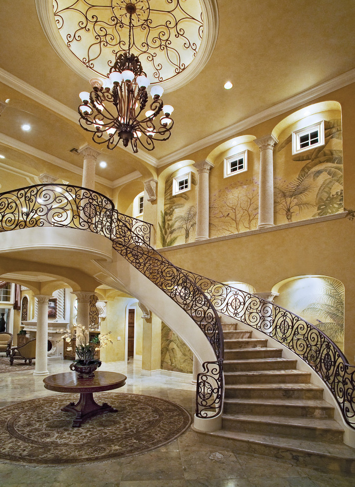 Wrought Iron Staircases Staircase Traditional with Archway Area Rug Banister