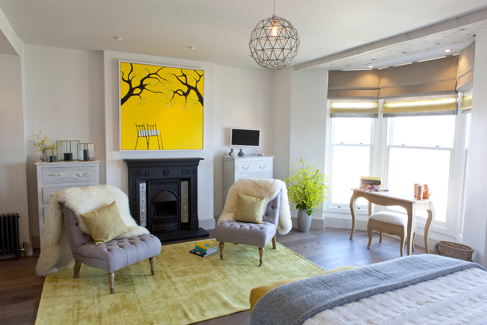 Yellow Area Rug Bedroom Beach with Bay Window Beige Roman