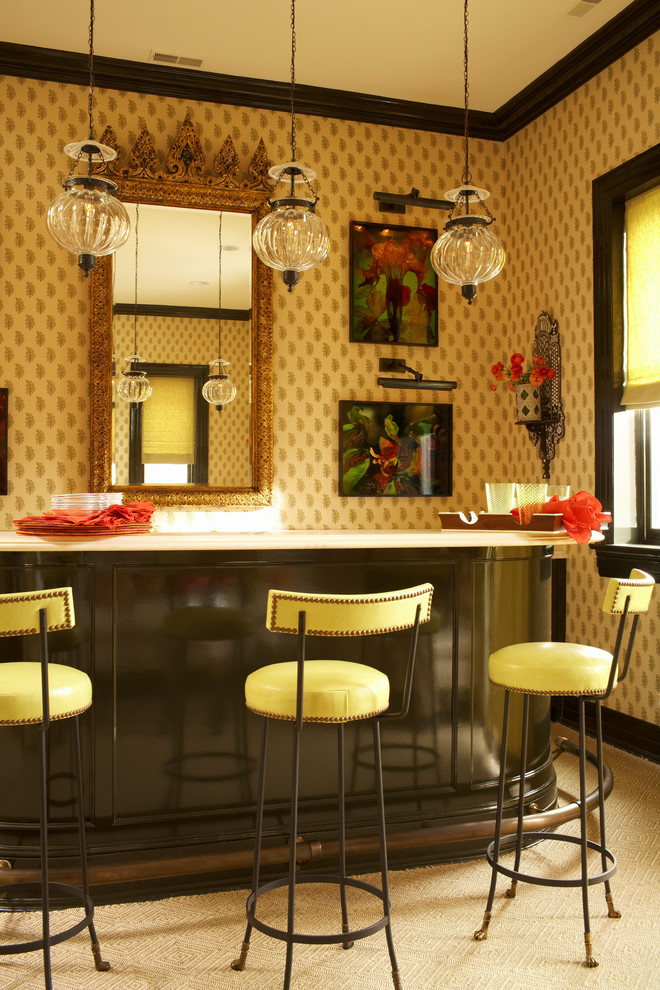Yellow Bar Stools Home Bar Traditional with 1920s Bar Dark Bar