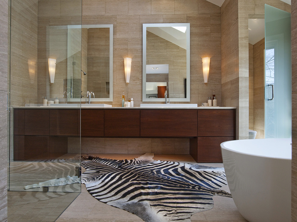 Zebra Skin Rug Bathroom Contemporary with Bath Accessories Bathroom Mirror