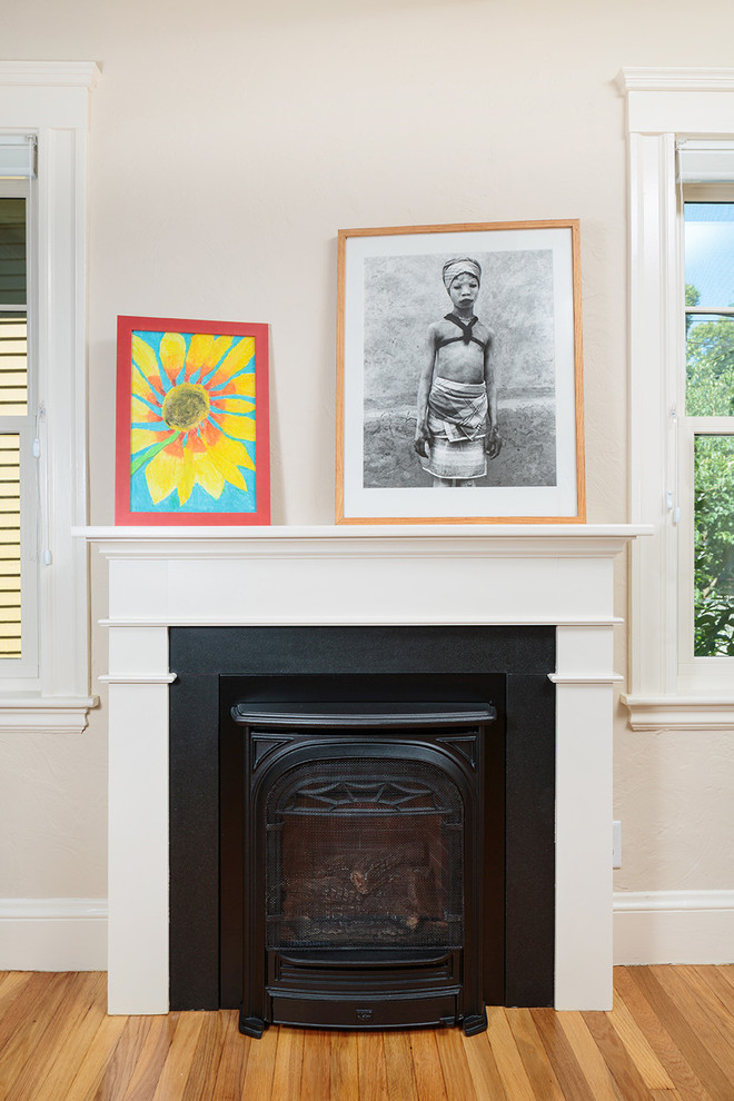 Zero Clearance Fireplace Living Room Traditional with Absolute Black Granite Benjamin