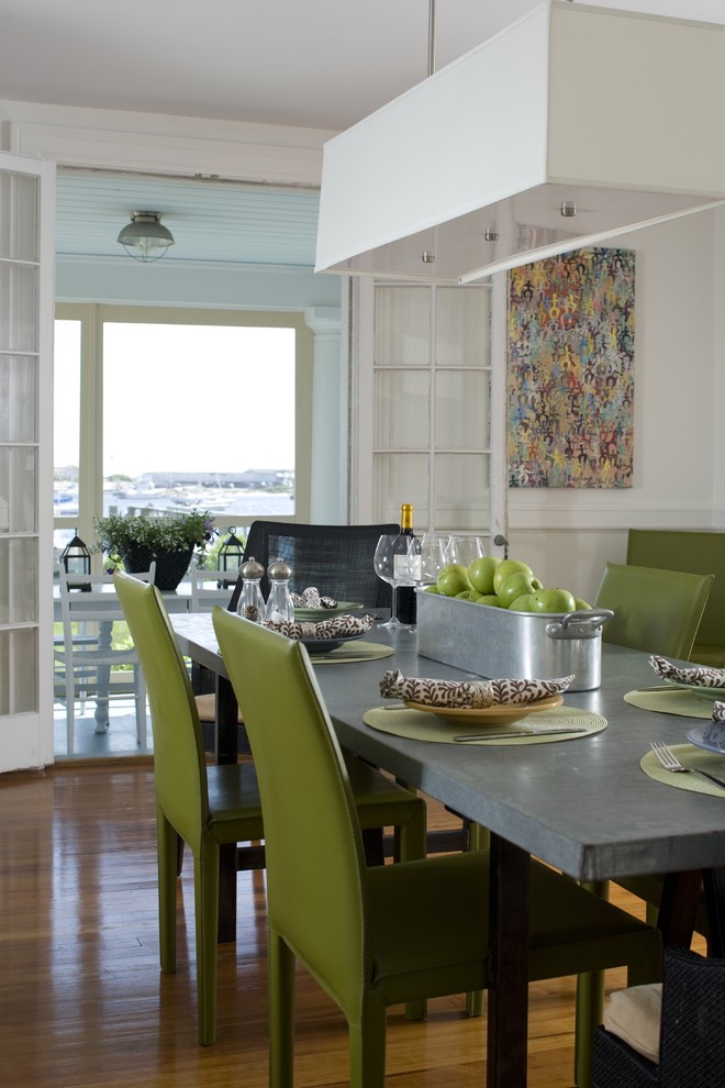 Zinc Dining Table Dining Room Contemporary with Beach Cottage Dining Room