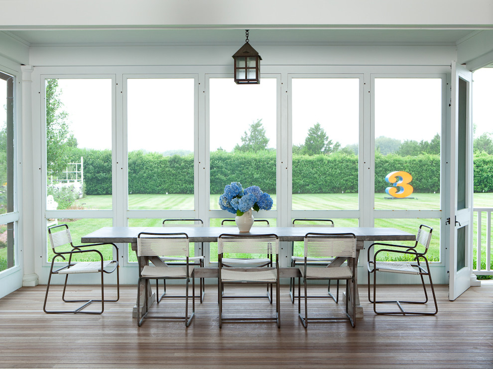 Zinc Top Table Porch Transitional with Alfresco Dining French Door